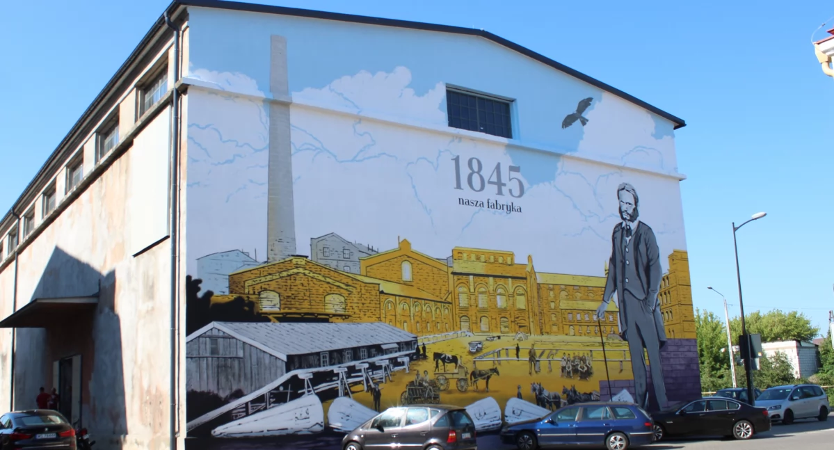 Mural na terenie dawnej Cukrowni Sokołów