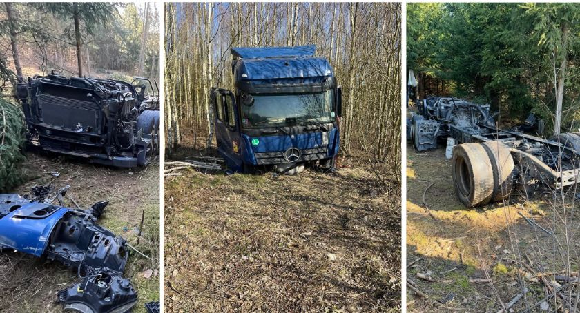 Ciężarówka ukradziona w Węgrowie odnaleziona w lesie pod Sokołowem