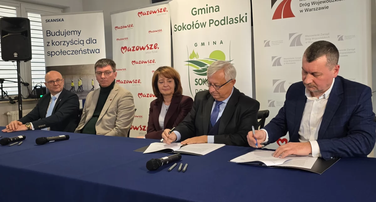 Inwestycje, Rusza inwestycja Podpisano umowę budowę drogi Kosów Sokołów - zdjęcie, fotografia