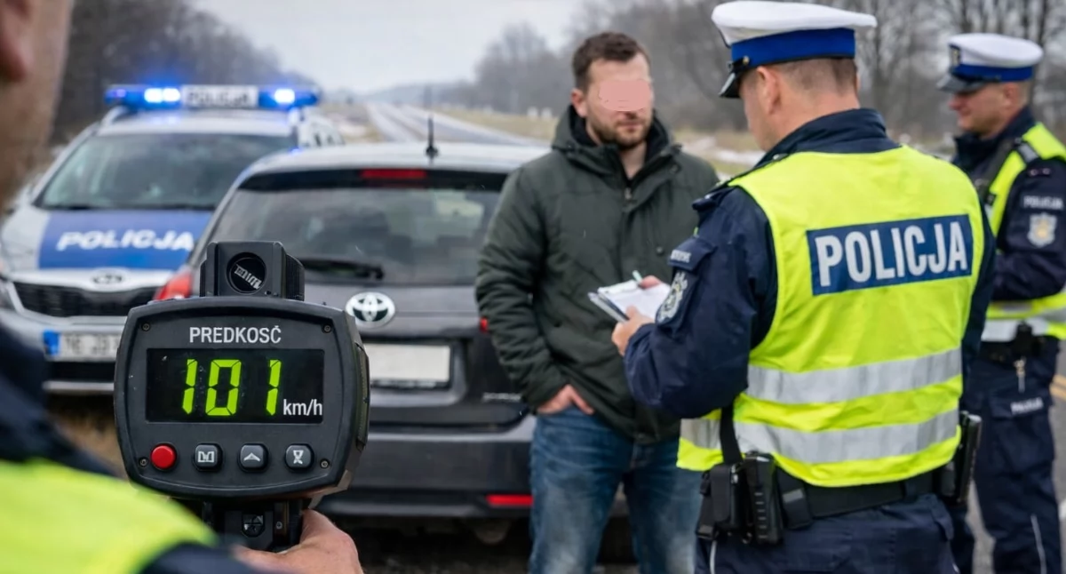 Kronika kryminalna, Jechał szybko dostał wysoki mandat punktów karnych - zdjęcie, fotografia