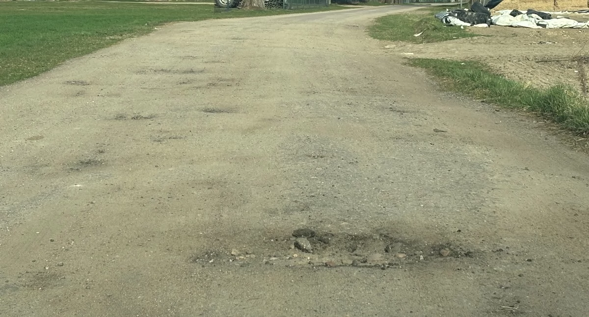 Inwestycje, Mieszkańcy Dmoch upominają remont drogi która prowadzi miejscowości - zdjęcie, fotografia