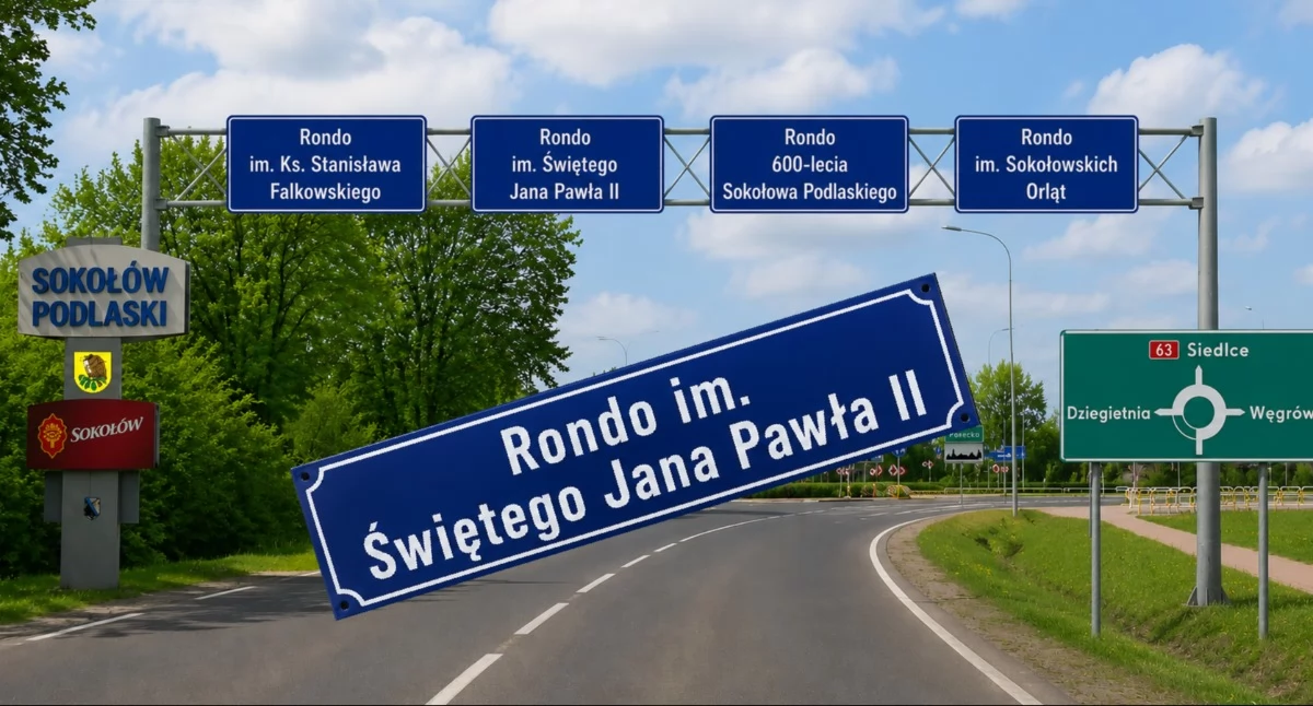 Sprawy urzędowe, Gminy Sokołów Podlaski zdecydowała jaką nazwę będzie nosić rondo Żanecinie - zdjęcie, fotografia