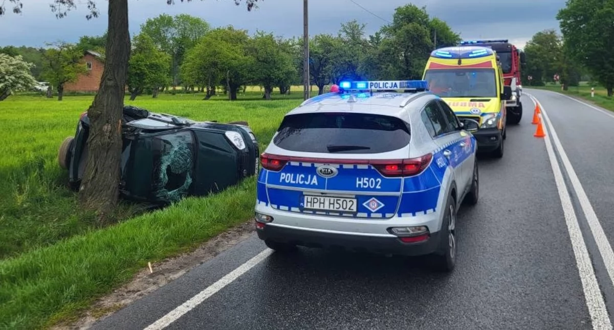 Wypadek w Remiszewie Dużym, na drodze krajowej nr 62 - maj 2025 r.  FOT. OSP REPKI
