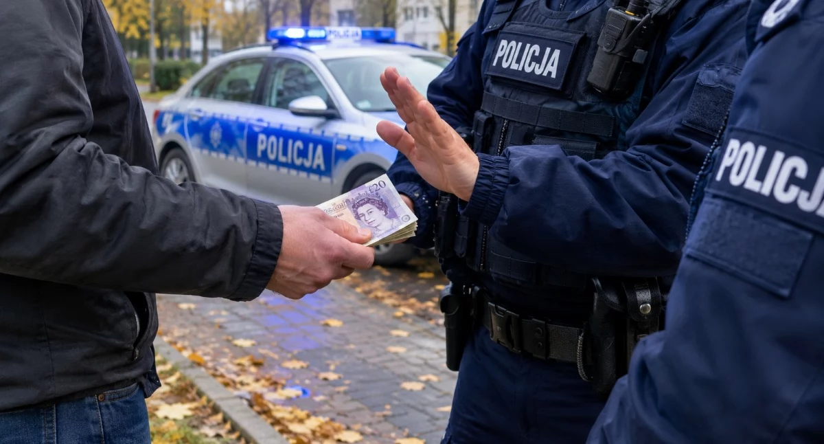 Kronika kryminalna, Próbował przekupić policjanta funtami uniknąć mandatu przeklinanie miejscu publicznym - zdjęcie, fotografia