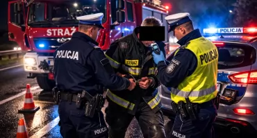 Kierowca strażackiego wozu, który przyjechał na akcję, wydmuchał 1,6 promila