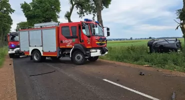 18-latek dachował na drodze do Gródka. Był pijany.